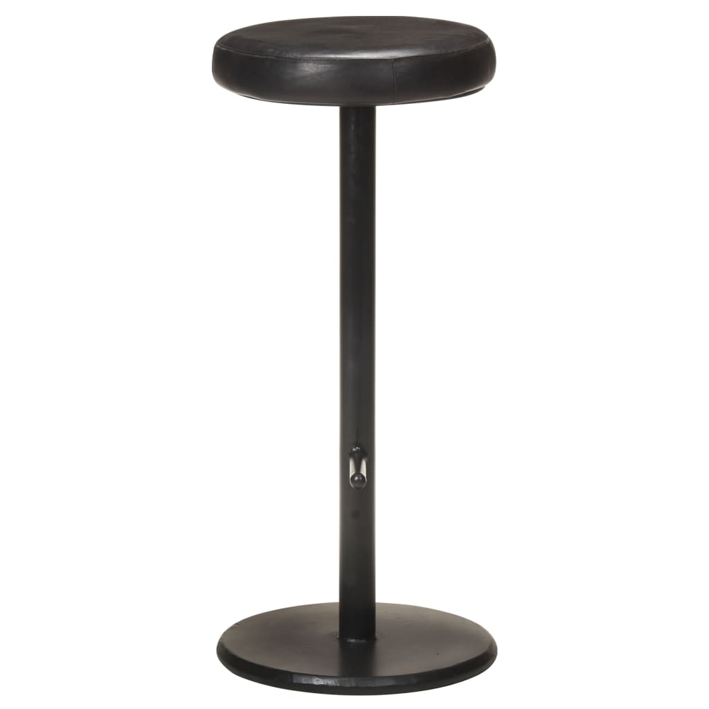 Tabourets de bar lot de 2 noir cuir véritable