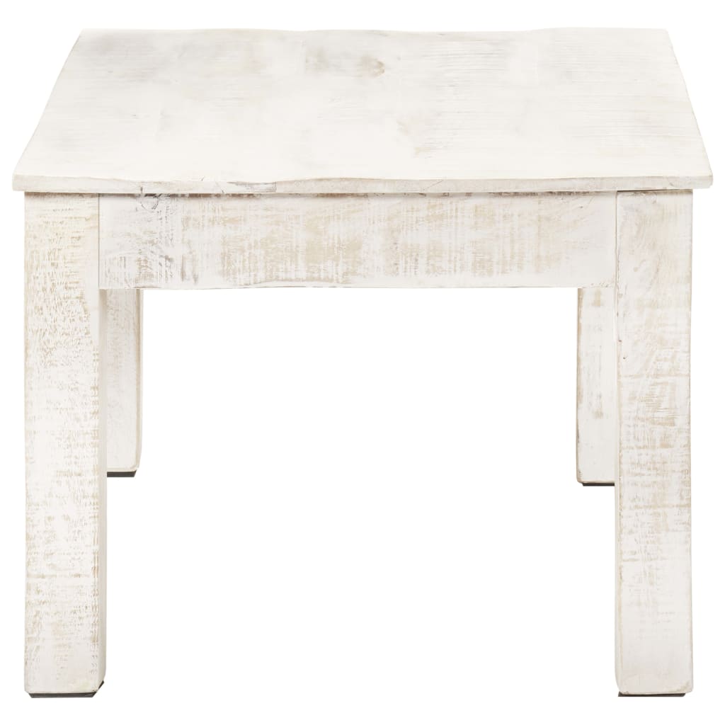 Coffee table White 110x60x45 cm Solid mango wood