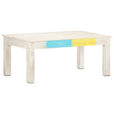 Coffee table White 110x60x45 cm Solid mango wood