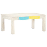 Coffee table White 110x60x45 cm Solid mango wood