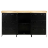 Sideboard 140x38x76 cm Rohes Mangoholz