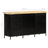 Sideboard 140x38x76 cm Rohes Mangoholz