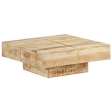 Table basse 80x80x28 cm Bois de manguier massif