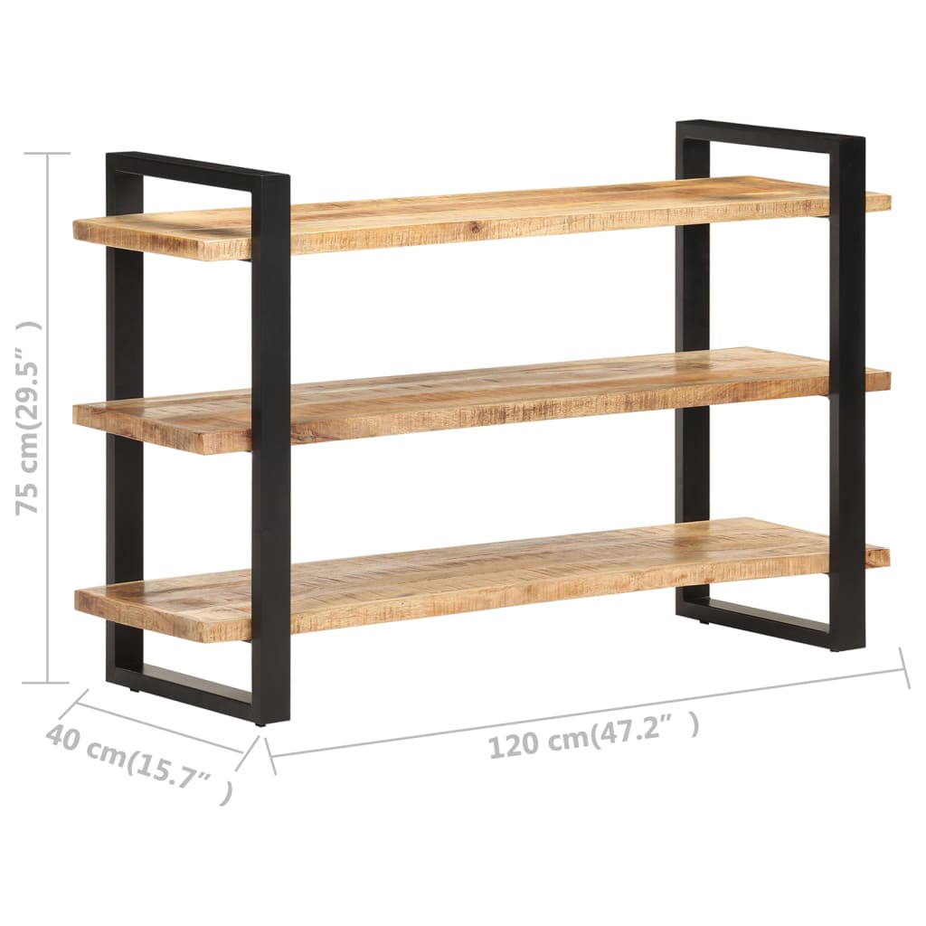 Buffet avec 3 étagères 120x40x75 cm Bois de manguier brut