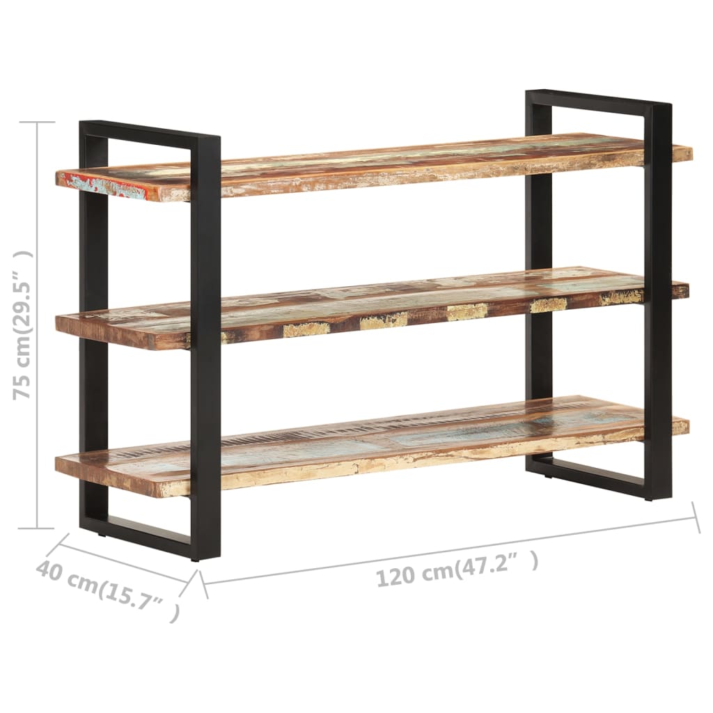 Buffet avec 3 étagères 120x40x75 cm Bois de récupération massif