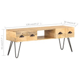 Meuble TV 120x35x45 cm Bois solide de manguier