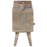 Meuble TV Gris 130x35x51 cm Bois massif de manguier brut