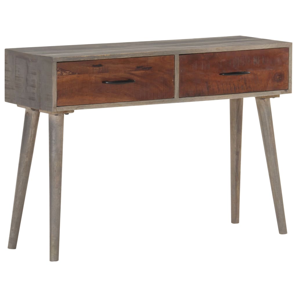 Console table Grey 110x35x75 cm Solid raw mango wood