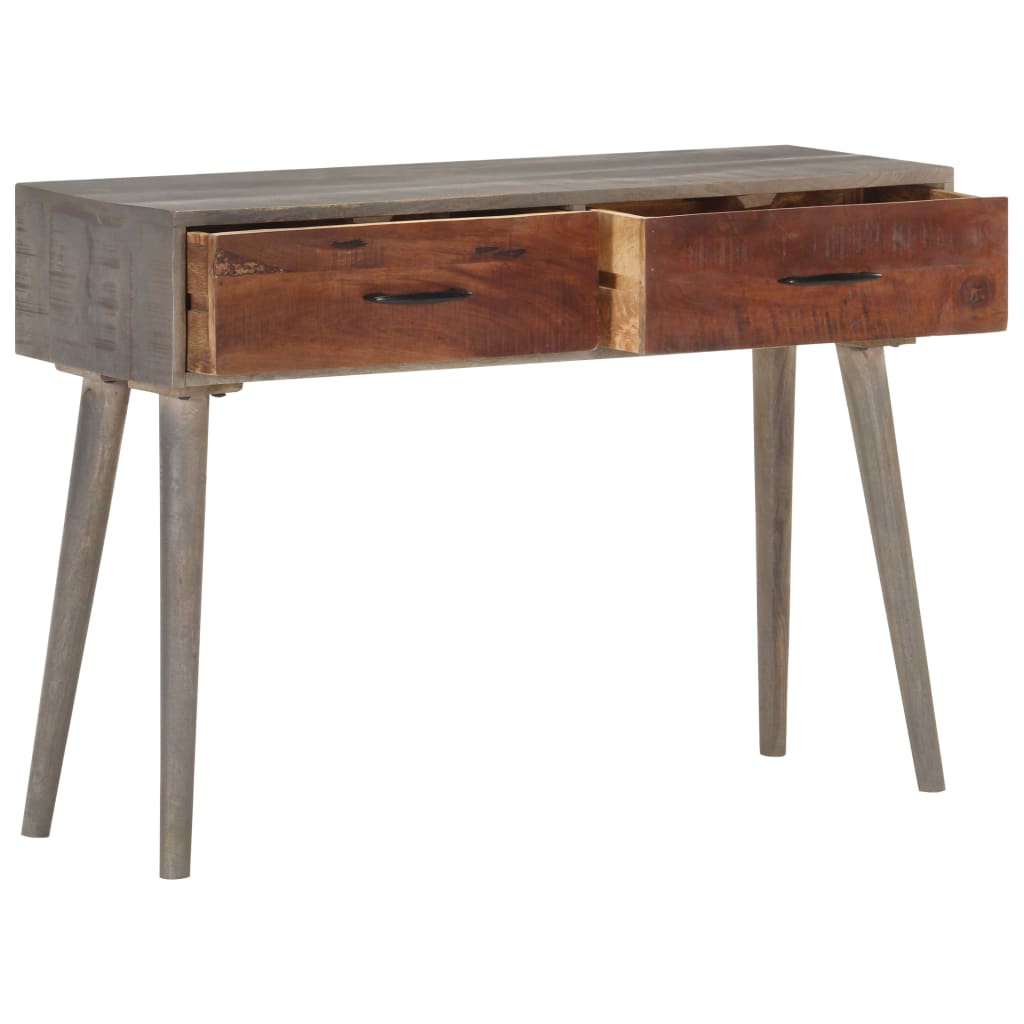 Console table Grey 110x35x75 cm Solid raw mango wood