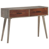 Console table Grey 110x35x75 cm Solid raw mango wood