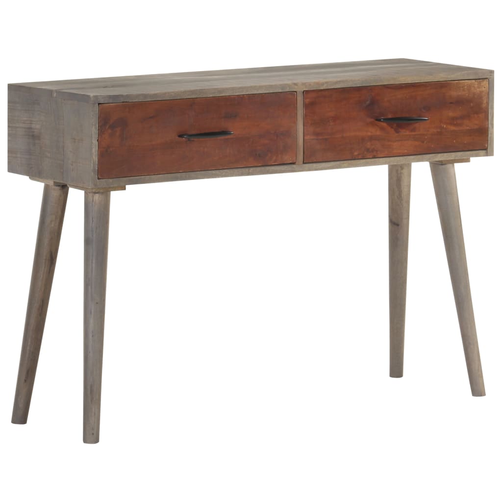 Table console Gris 110x35x75 cm Bois de manguier massif brut