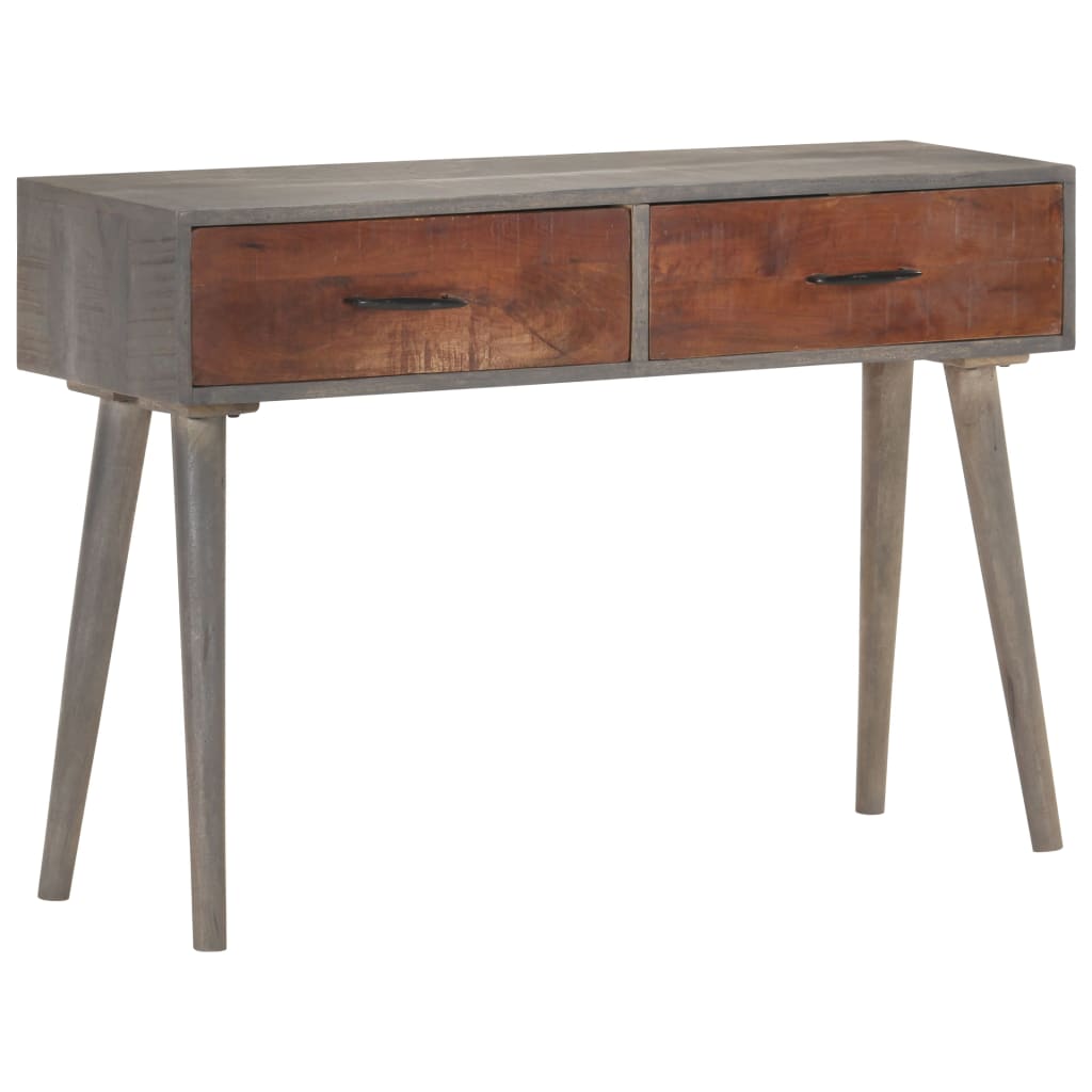 Console table Grey 110x35x75 cm Solid raw mango wood