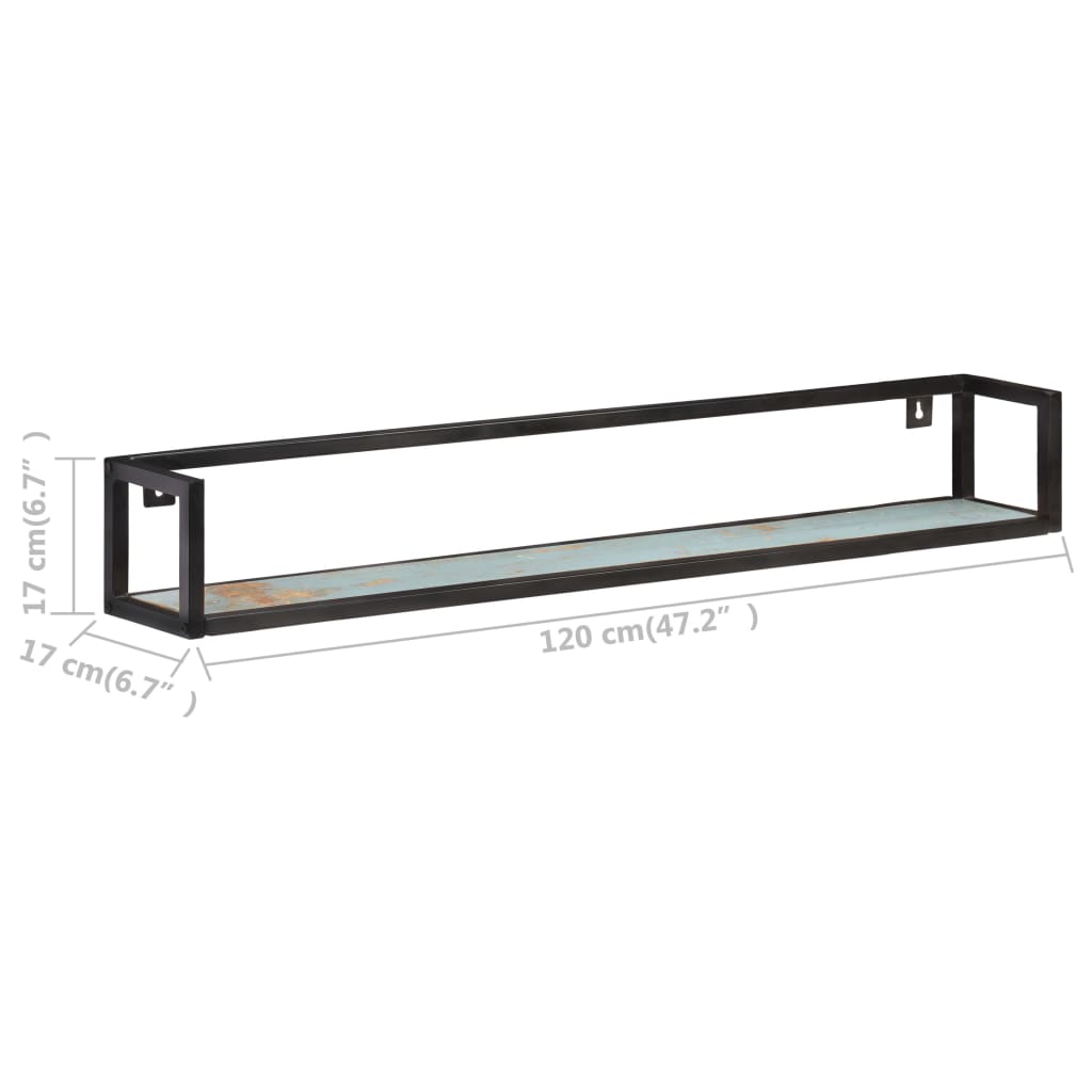 Étagères murales 2 pcs 120 cm Bois de récupération massif