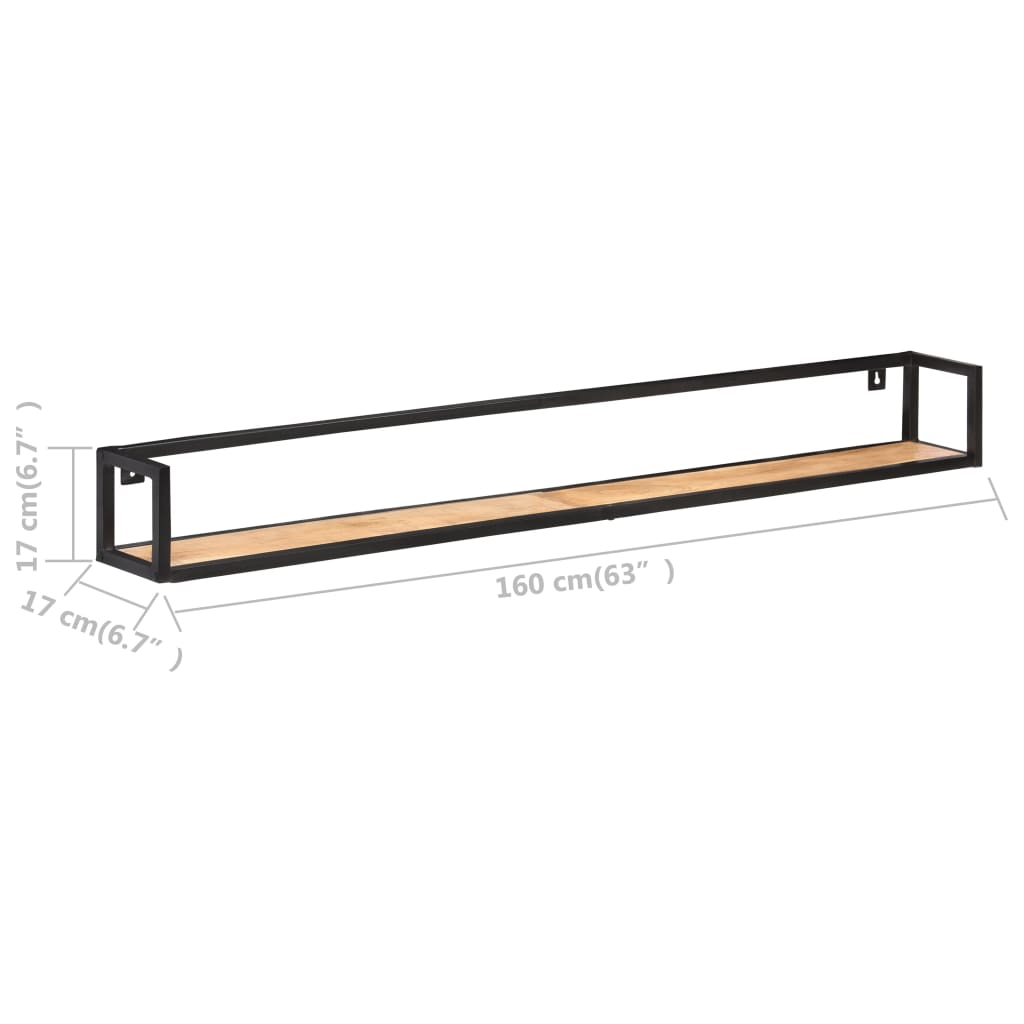 Étagères murales 2 pcs 160 cm Bois d'acacia massif