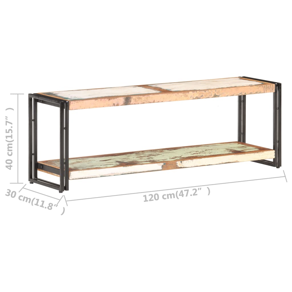 Meuble TV 120x30x40 cm Bois de récupération massif