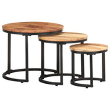 Tables d'appoint 3 pcs Bois d'acacia solide