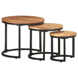 Tables d'appoint 3 pcs Bois d'acacia solide