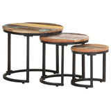 Tables d'appoint 3 pcs Bois de récupération massif