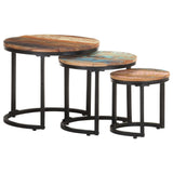 Tables d'appoint 3 pcs Bois de récupération massif