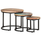 Tables d'appoint 3 pcs Bois de récupération massif