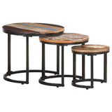 Tables d'appoint 3 pcs Bois de récupération massif