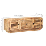 Meuble TV 120x30x40 cm Bois de manguier brut