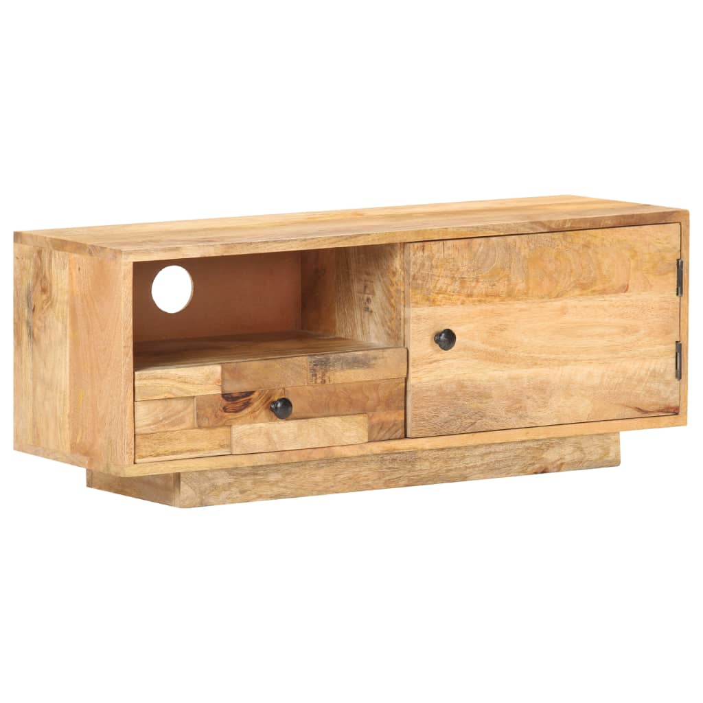 Meuble TV 90x30x35 cm Bois massif de manguier