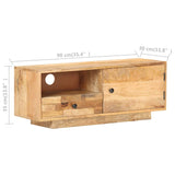 Meuble TV 90x30x35 cm Bois massif de manguier