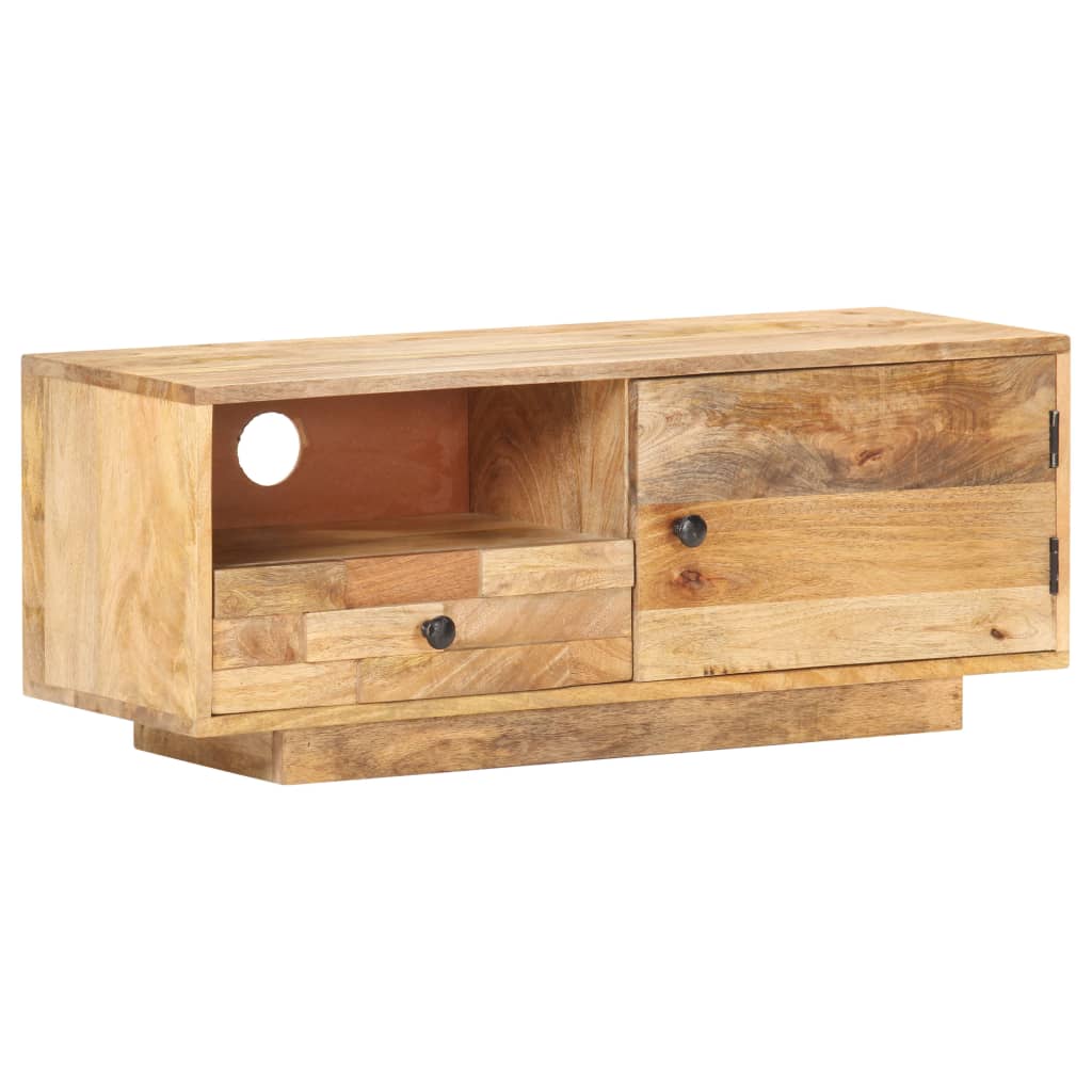 Meuble TV 90x30x35 cm Bois massif de manguier