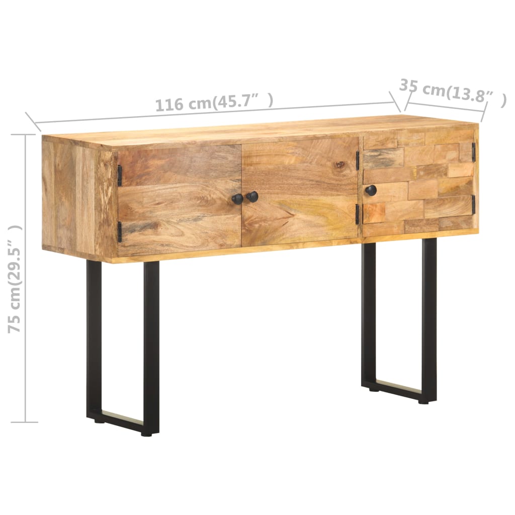 Sideboard 116x35x75 cm Massives Mangoholz