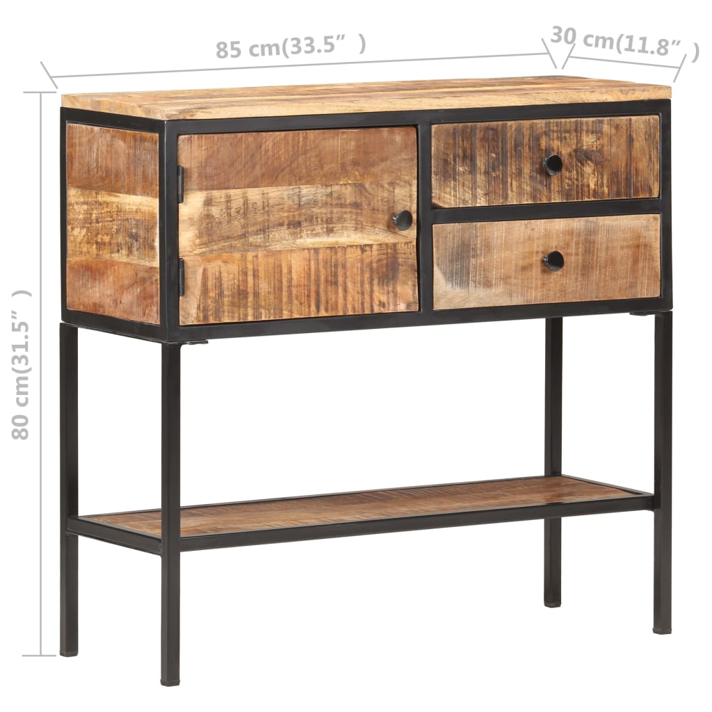 Buffet 85x30x80 cm Bois de manguier brut