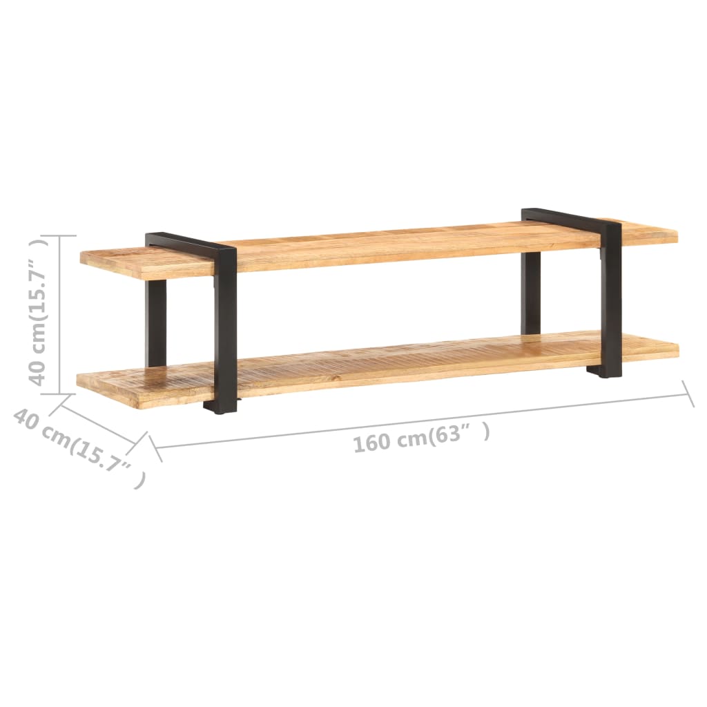 Meuble TV 160x40x40 cm Bois massif de manguier brut