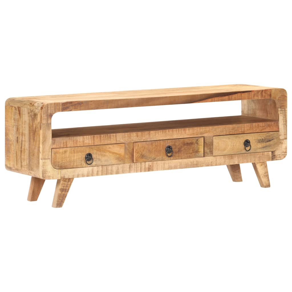 Meuble TV 117x30x41 cm Bois de manguier massif brut