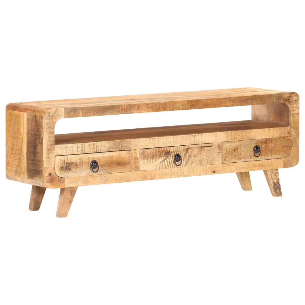 Meuble TV 117x30x41 cm Bois de manguier massif brut