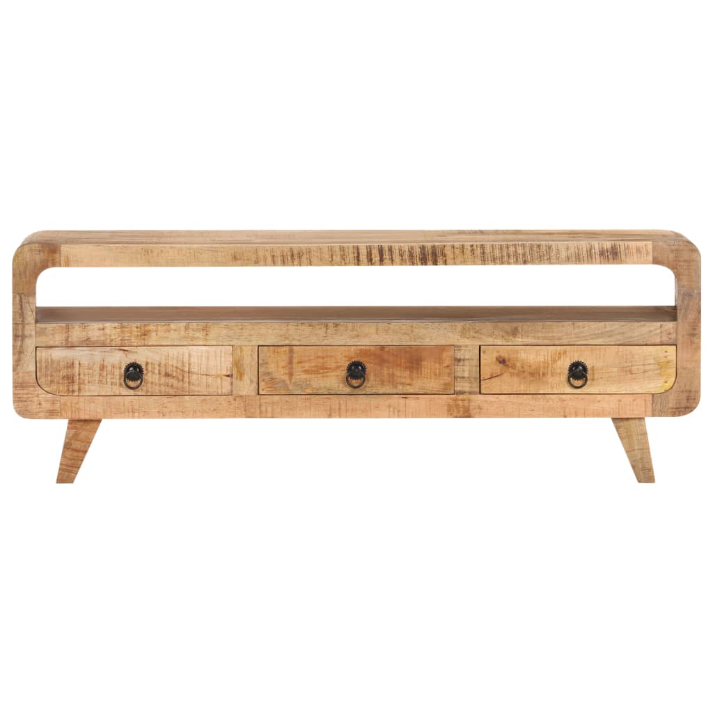 Meuble TV 117x30x41 cm Bois de manguier massif brut