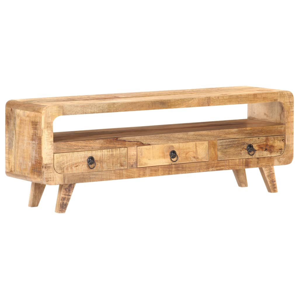 Meuble TV 117x30x41 cm Bois de manguier massif brut