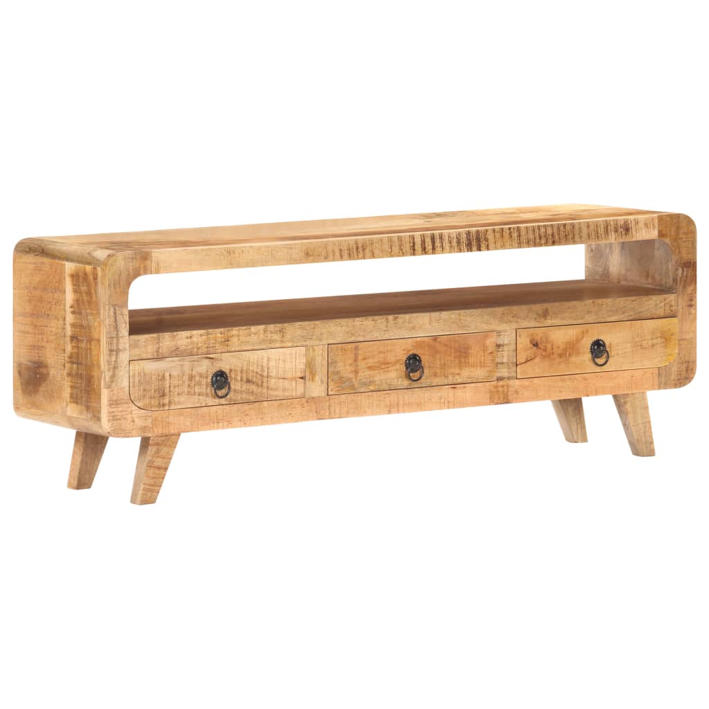 Meuble TV 117x30x41 cm Bois de manguier massif brut