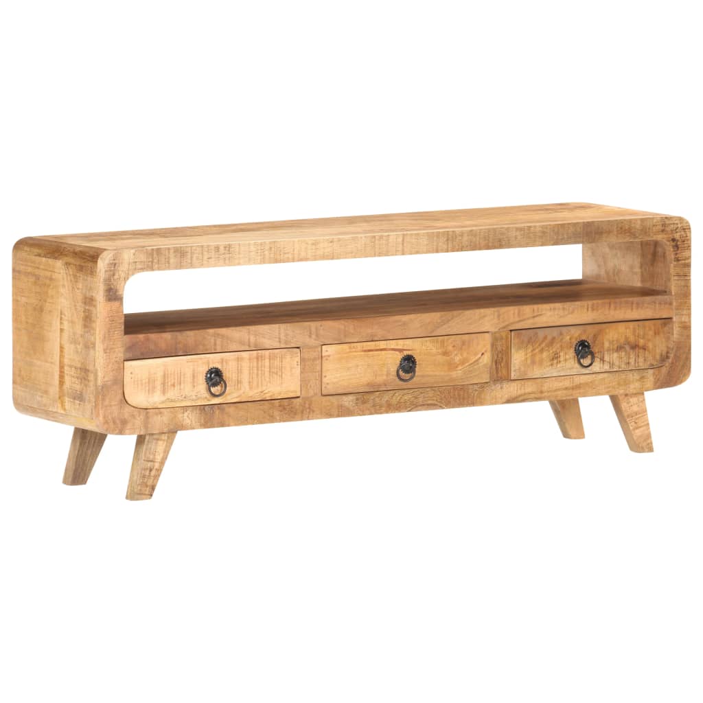 Meuble TV 117x30x41 cm Bois de manguier massif brut