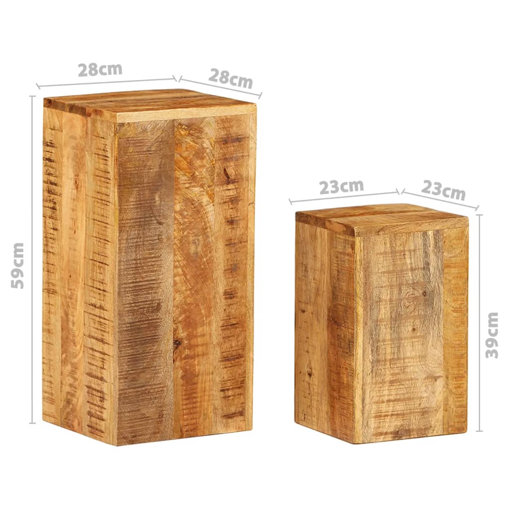 Supports pour plantes 2 pcs bois solide de manguier