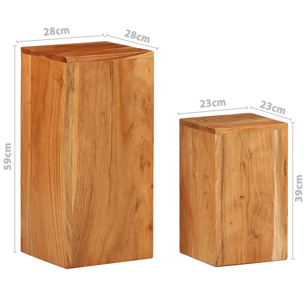 Supports pour plantes 2 pcs bois d'acacia massif