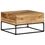 Table basse 68x68x41 cm Bois de manguier brut