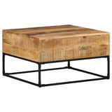 Table basse 68x68x41 cm Bois de manguier brut