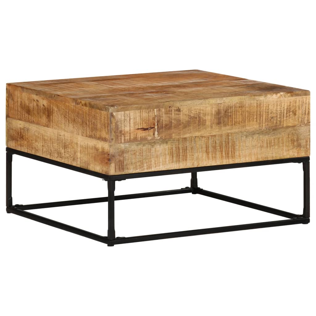 Table basse 68x68x41 cm Bois de manguier brut