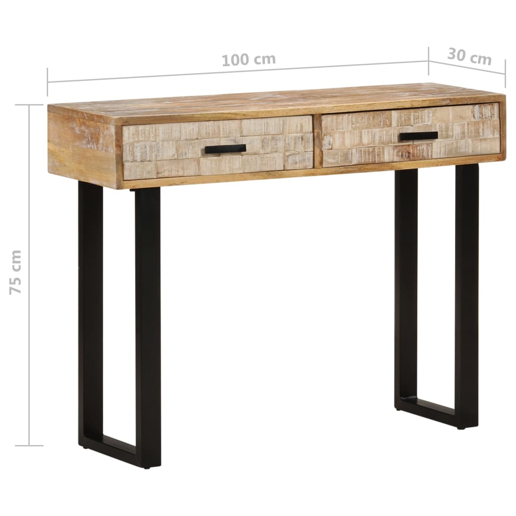 Konsolentisch 100x30x75 cm Massives Mangoholz