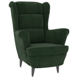 Fauteuil vert foncé velours