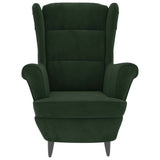 Fauteuil vert foncé velours