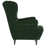 Fauteuil vert foncé velours