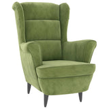 Fauteuil vert clair velours