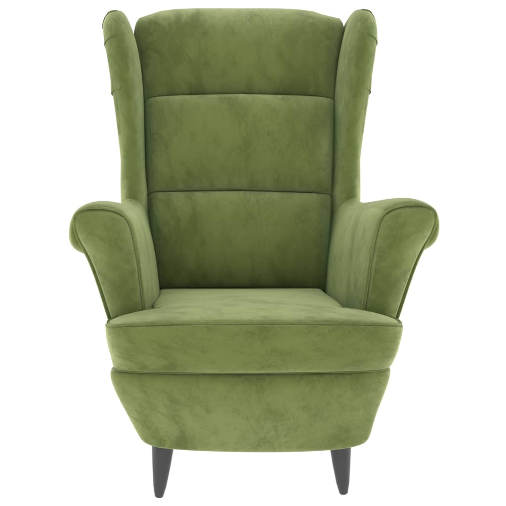 Fauteuil vert clair velours