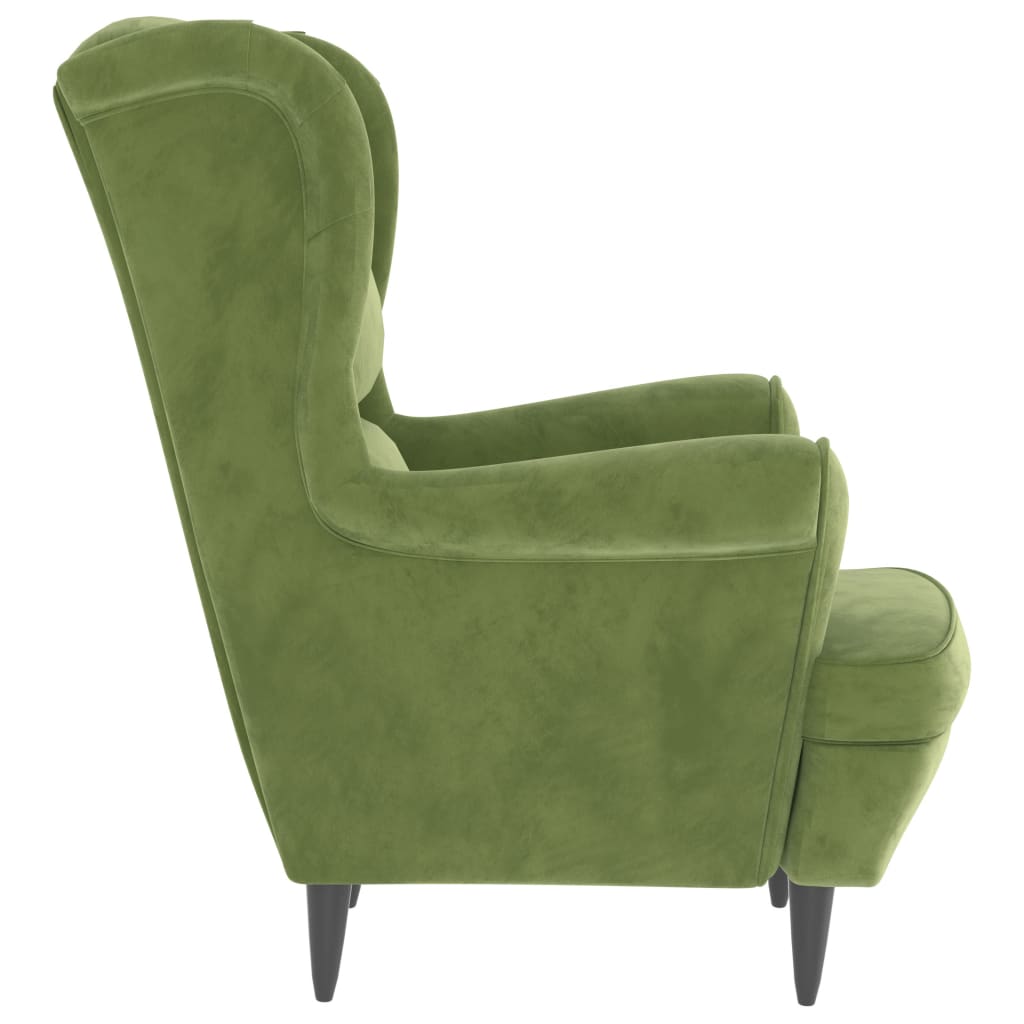 Fauteuil vert clair velours